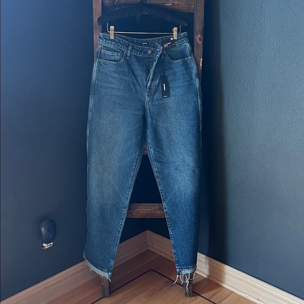 Express Dark Blue Ankle Jeans